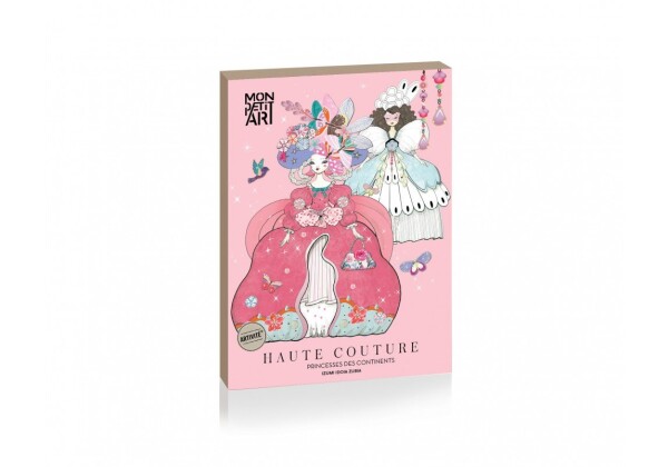 Antistresové omalovánky Mon Petit Art Mon Petit Art, PHCIZU1, kreativní sada papírové panenky, Haute Couture - Princesses des continents, 1 ks