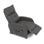 Křeslo polohovací, eletrické, šedá látka.