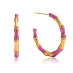 ELENYS Sweet Bamboo – pozlacené náušnice 18K žluté zlato