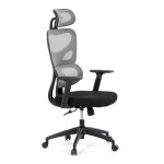 Kancelářská židle, šedá síťovina, černý plast, kolečka na tvrdé podlahy