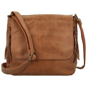 Trendy dámská koženková crossbody kabelka Anelise, hnědá