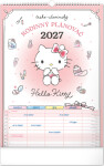 NOTIQUE Nástěnný kalendář Rodinný plánovací Hello Kitty XL 2027, 33 x 46 cm