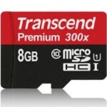 Transcend microSDHC 8GB / microSDHC / 8GB / Class 10 UHS-1 / 300x (TS8GUSDCU1)