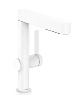 Hansgrohe Finoris - Umyvadlová baterie 230 | s výpustí Push-Open a výsuvnou sprškou | EcoSmart | matná bílá (76063700)