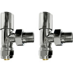 CERANO - Připojovací sada radiátorových ventilů - ruční - rohová - 1/2"/PEX 16x2 mm - chrom CER-478126