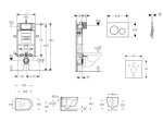 GEBERIT - Kombifix Set předstěnové instalace, klozetu Oudee Vortex a sedátka softclose, tlačítko Sigma20, matná černá/černá SANI15CA5136