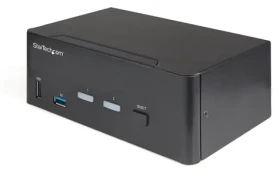 StarTech 2-portový HDMI KVM switch černá / KVM přepínač / 4K UHD / USB Hub / 1 uživatel (SV231DHU34K6)