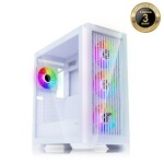 EVOLVEO Ptero Q2G, skříň ATX, 4x ARGB ventilátor, skleněná bočnice + přední panel, bílá