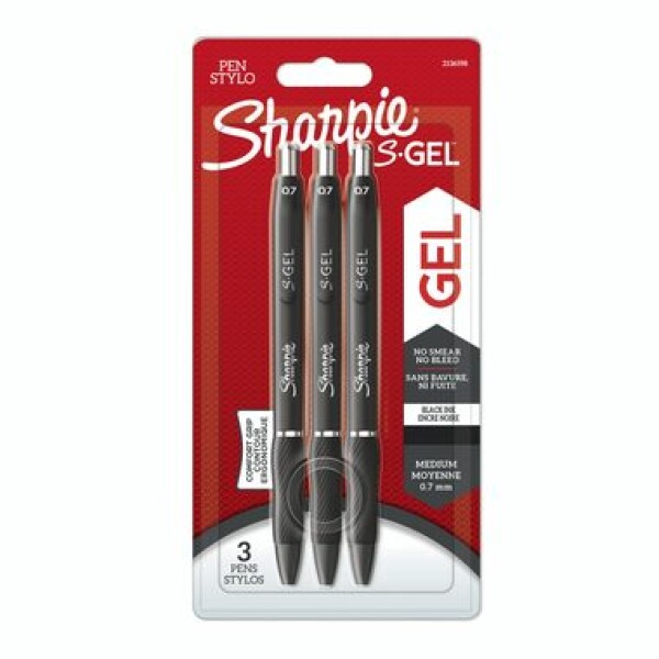 Sharpie S-Gel Gelové pero 0.7mm 3ks Černé (2136598)