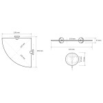 SAPHO - X-ROUND E skleněná polička rohová 235x255, chrom XR603