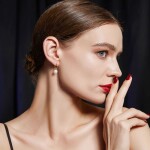 Stříbrné náušnice s říční perlou Giada, stříbro 925/1000, Zlatá Bílá