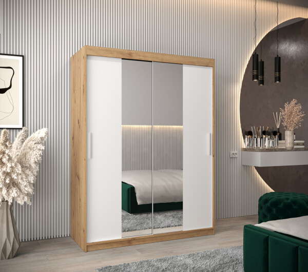 Šatní skříň Abi T1 Barva korpusu: Dub artisan, Rozměry: 150 cm, Dveře: Bílá