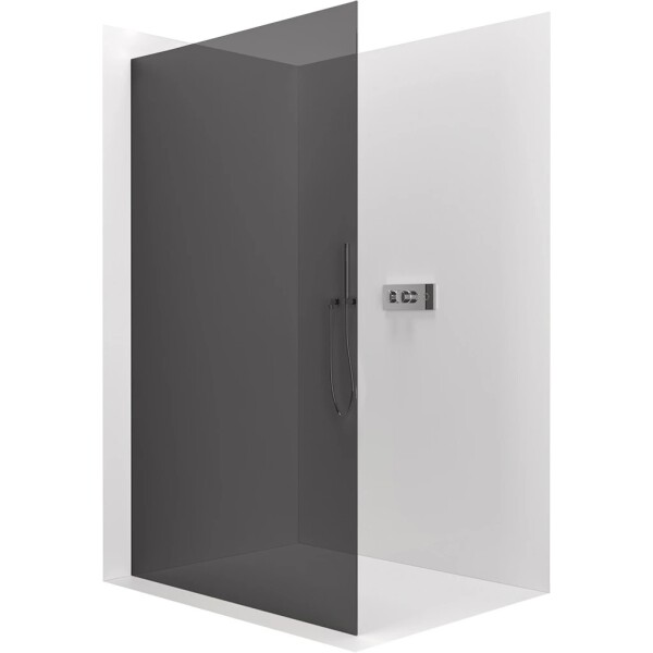 CERANO Sprchová zástěna Walk-in Crystal L/P - 8 mm - bezvzpěrový systém - chrom, grafitové sklo - 130x200 cm