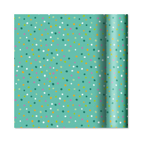 Dárkový papír - role 2 m × 70 cm - Barevné tečky na zelené - Albi