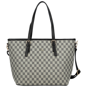 Trendy dámská koženková kabelka na rameno Elina, černobílá