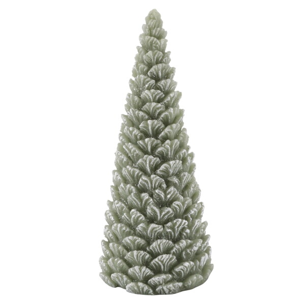Chic Antique Svíčka ve tvaru stromku Glitter Verte 24,5 cm, zelená barva