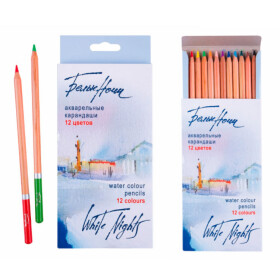 Nevskaya Palitra White Nights akvarelové pastelky sada 12 ks v