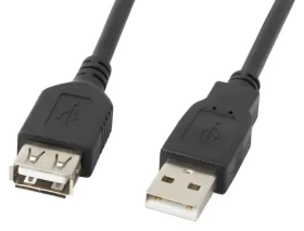 Lanberg CA-USBE-10CC-0050-BK černá / Kabel USB / USB-A - USB-A / 5m (CA-USBE-10CC-0050-BK)