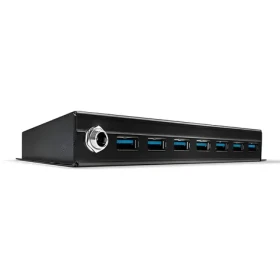 Lindy USB 3.0 Hub 7 portů kov černá / USB hub / kabel 0,8 m / 0-65 °C (43128)