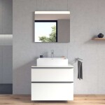 DURAVIT - Vero Air Umyvadlo nábytkové 60x47 cm, s přepadem, otvor pro baterii, WonderGliss, bílá 23506000271