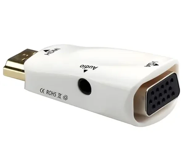 PremiumCord převodník HDMI na VGA + audio bílá / Redukce / HDMI - VGA (khcon-48)