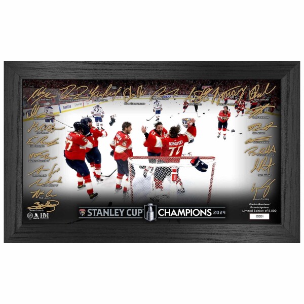 Highland Mint Sběratelská plaketa Florida Panthers 2024 Stanley Cup Champions Signature Celebration Framed Photo