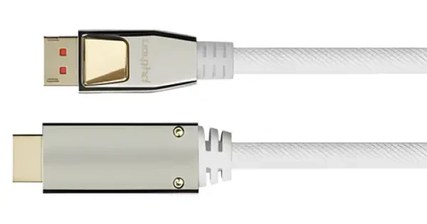 Python DisplayPort 1.4 na HDMI 2.0 bílá / Propojovací kabel / 3 m / 4K 60Hz / Nylon / Pozlacené konektory (GC-M0223)