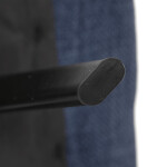 Židle jídelní, modrá látka, nohy černý kov