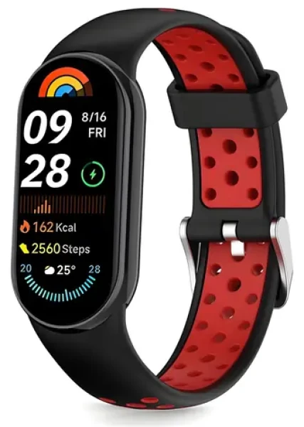 Tech-Protect IconBand Air černo-červená / Řemínek pro Xiaomi Smart Band 8/9/10/NFC