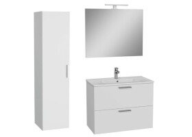 Koupelnová sestava s umyvadlem 80 cm včetně umyvadlové baterie, vtoku a sifonu VitrA Mia bílá KSETMIA80B KSETMIA80B