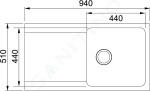 FRANKE - Orion Tectonitový dřez OID 611, 940x510 mm, šedá 114.0442.824