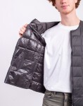 Taion Crew Neck Zip Down Vest D.CHARCOAL S