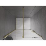 MEXEN/S - Velar posuvné sprchové dveře 90, transparent, zlatá kartáčovaná 871-090-000-01-55