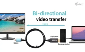 I-tec USB-C DisplayPort redukce černá / Redukce / Obousměrná / DisplayPort 1.4 / 8K 30Hz / 1,5 m (C31CBLDP8KBIDIR)