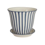 Strömshaga Keramický květináč s podmiskou Miriam Blue 22 cm, modrá barva, keramika