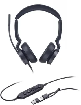 Yealink UH46 Dual (MS Teams) černá / Stereo náhlavní souprava / mikrofon / USB-C USB-A / kabel 2,15 m (1308182)