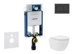 GEBERIT - Kombifix Set předstěnové instalace, kompaktního klozetu Oudee Vortex a sedátka softclose, tlačítko Sigma30, matná černá/černá SANI15CA5129