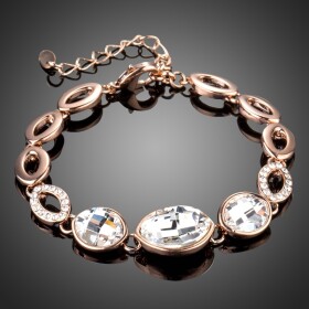 Náramek Swarovski Elements Cipriani, Bílá/čirá 17 cm + 4 cm (prodloužení)