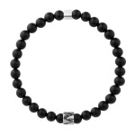 Korálkový náramek Stefano - 6 mm onyx, Černá 21 cm