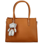 Módní dámská koženková kabelka do ruky Armin, hnědá