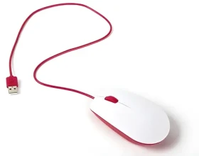Raspberry Pi Mouse bílá, červená / Myš / optická / USB / 3 tlačítka (RB-MAUS01W)
