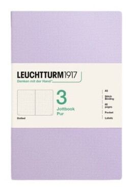 Zápisník Jottbook pur A5, 80l, tečkovaný, Lilac, 3ks