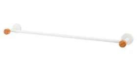 MSV IANA nástěnný držák na ručníky bílý / ocel / bambus / 65,2 cm