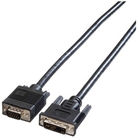 Roline VGA kabel VGA pólové Zástrčka, DVI-A 12 + 5 pólů Zástrčka 2.00 m černá 11.04.5420 stíněný VGA kabel