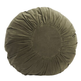 MADAM STOLTZ Kulatý sametový polštář Green Ø 55 cm, zelená barva, textil