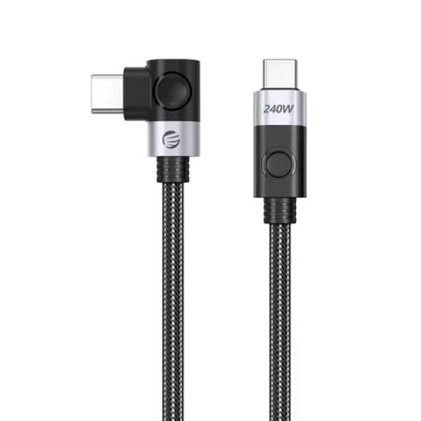 Orico CW240 černá / Kabel USB-C - USB-C / lomený / PD 240W / 20 Gbps / 0,5 m