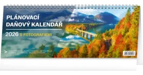 NOTIQUE Stolní kalendář Plánovací daňový s fotografiemi 2026, 33 x 12,5 cm (PGS-35308)