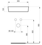 HOPA - Umyvadlo na desku PIEGA 50,5×38,5×12 cm OLKLT2202