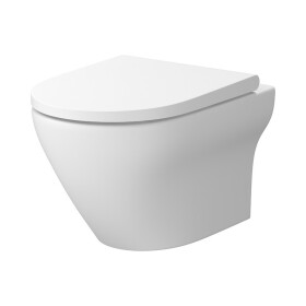 CERSANIT - Sada B572: závěsné WC HF LARGA ovál CLEAN ON TS SLIM WRAP DUR SC EO bílá mat BOX S701-608