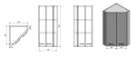 AQUALINE - ZOJA/KERAMIA FRESH horní skříňka rohová 35x76x35cm,dub platin 50333